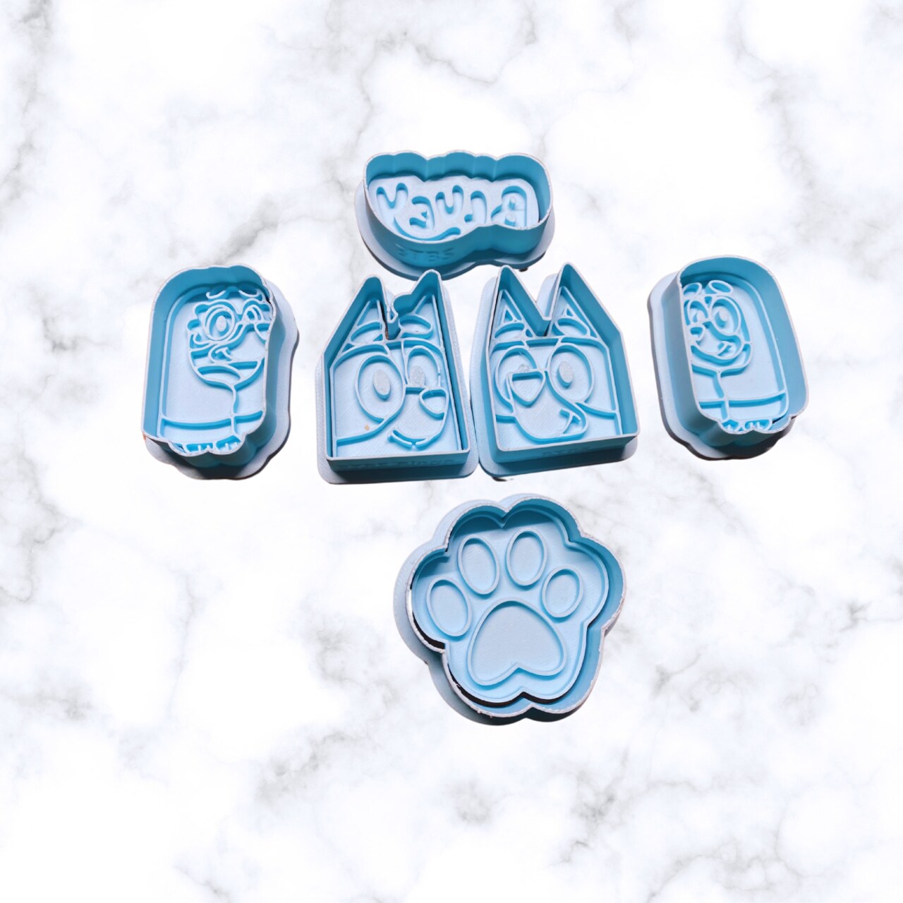 Blue Heeler and Red Heeler Sisters -Mini Cookie Cutter Set of Dog Heads And Here come the Grannys